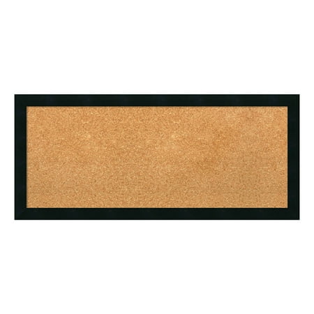 UPC: 0032231295184 | Amanti Art Natural Cork Board Wood Framed Mezzanotte Black Bulletin Board 32 in. x 14 in.