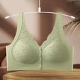 thumbnail image 3 of Wdfiry Women's Gathering Push Up Underwear Bras Sexy Solid Embroidery Wire-Free Front Button Closure Everyday Bralettes Plus Size Comfy Breathable Full Coverage Bras, 3 of 8