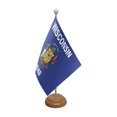 thumbnail image 1 of Bandera de mesa Flagtex Wisconsin 22,5 x 15 cm con base de madera, 1 of 1