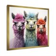 thumbnail image 2 of Designart "Family Portrait of Cheerful Alpacas III" Animals Framed Wall Art Decor - Modern Blue Parrot Bedroom Framed Canvas Wall Art, 2 of 6