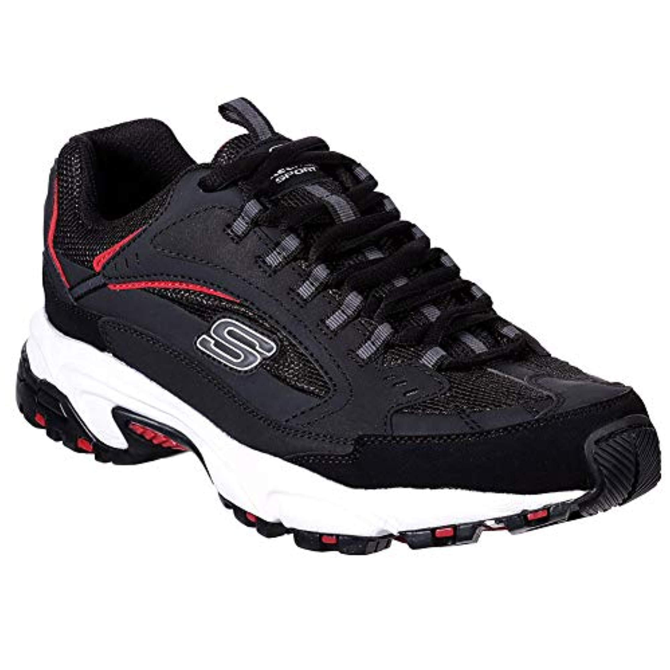 red sketcher shoes