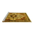 thumbnail image 2 of Ahgly Company Machine Washable Indoor Square Persian Yellow Traditional Area Rugs, 4' Square, 2 of 4