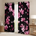 thumbnail image 2 of Erosebridal Pink Cherry Blossoms Blackout Curtains Sakura Flower Curtains & Drapes, Black and Pink Curtains Japanese Style Black Out Curtains, Aesthetic Spring Theme Window Drapes, 2 of 6