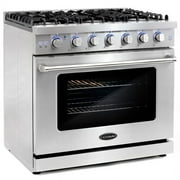 Cosmo 36 Inch 6 Cubic Foot Gas Range Convection Oven with 6 Italian Burners