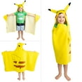 thumbnail image 2 of Pokemon Kids Pikachu Bath Hooded Towel, Cotton, Yellow, 2 of 6