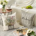thumbnail image 5 of Sm:)e Bless Home Fern Floral Pillow Covers Set of 4 16x16 Inch Outdoor Sofa Cushion Case, 5 of 8