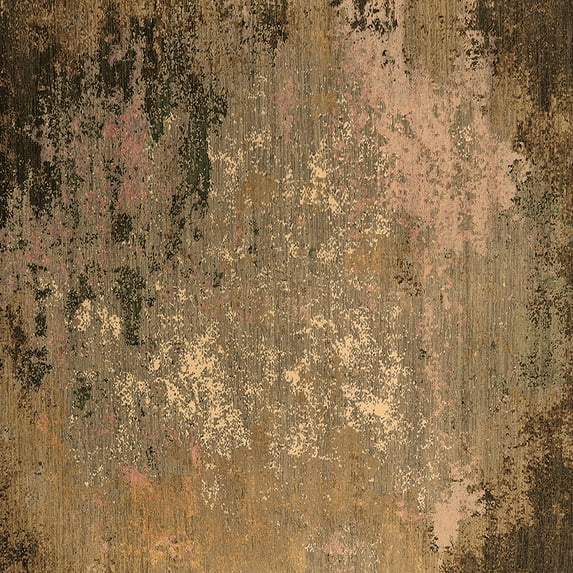 Ahgly Company Indoor Square Oriental Brown Industrial Area Rugs, 7' Square