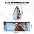 thumbnail image 4 of Naloa Christmas Horse Print Leather Pencil Case - Portable Big Capacity Pencil Pouch Organizer Bag Stationery Bag for Work & Office Pencil Pen Case, 4 of 5