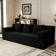 thumbnail image 2 of Muumblus 71" Boneless Sofa with Square Arms, Living Room Upholstered Deep Seat Couch with Pocket, Black Corduroy, 2 of 8