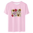 thumbnail image 2 of Camisetas de Manga Corta para Mujeres de Longitud Regular de Poliéster Sólido, Camiseta de Fiesta de Mayo Y Blusa Del Festival para la Primavera Y el Verano, 2 of 3