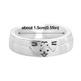 thumbnail image 3 of EverlastingPromise Adjustable Couple Rings, Sterling Silver Plated Cat Dog Pattern Wedding Band Engagement Ring Set, Niche Style Personalized Anniversary Gift, 3 of 8