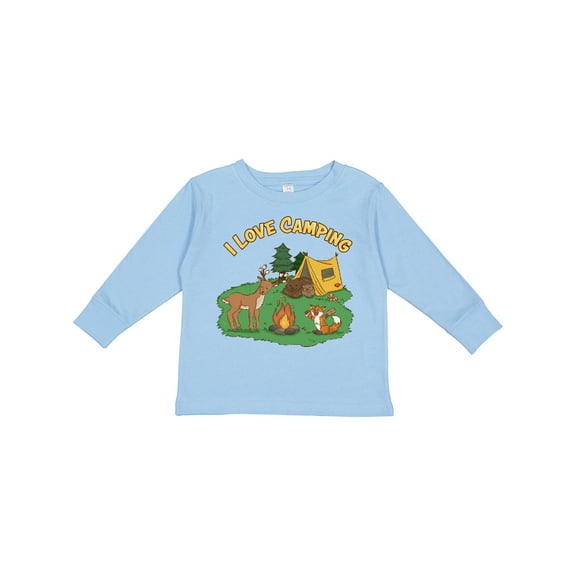 Inktastic I Love Camping Animals Boys or Girls Long Sleeve Toddler T-Shirt