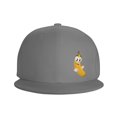 thumbnail image 3 of DouZhe Flat Brim Cap Snapback Hat, Smile Fun Banana Prints Adjustable Gray Adult Baseball Cap, 3 of 6