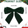 thumbnail image 5 of 5pc Green Velvet Bows for Mini Christmas Tree Decorating, Small Holiday Accents for Garland, Mantel Displays, Shelves and Seasonal Vignettes, 1.38 x 1.38 in, 5 of 5