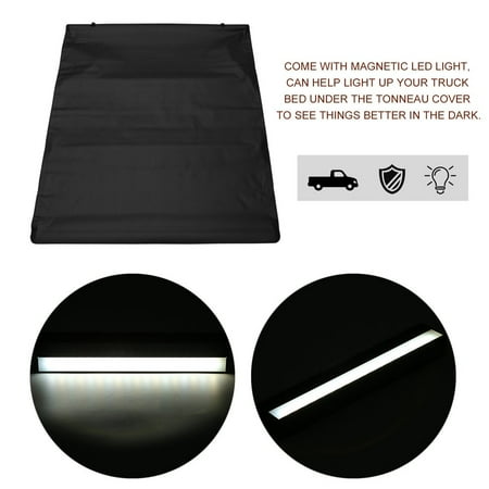 Pickup Truck Tonneau Cover With Light Fits For Dodge 2009-2017 5.8 Feet Roll Car Rear Cover Automobile Accessories