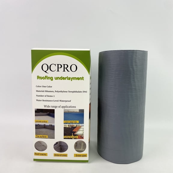 QCPRO Roofing underlayment, Self-Adhesive Sheds Roofing Felt, Waterproof Roof Protector Underlayment Roll,  Waterproofing Roof Cladding(20x200cm/0.65x6.6ft)