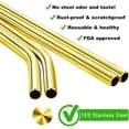 thumbnail image 3 of 8.5" and 10.5" Big Smoothie Straws & Milkshake Straws, 6 Pack Food-grade Stainless Steel Straws 0.4" Wide Mouth Straw for Smoothie, Milkshakes, Thick Drinks, Gold Metal Straws Reusable, 3 of 5