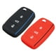thumbnail image 1 of 2uds Negro Rojo Coche Remoto Control Llavero Carcasa Funda 3 Botones, 1 of 1