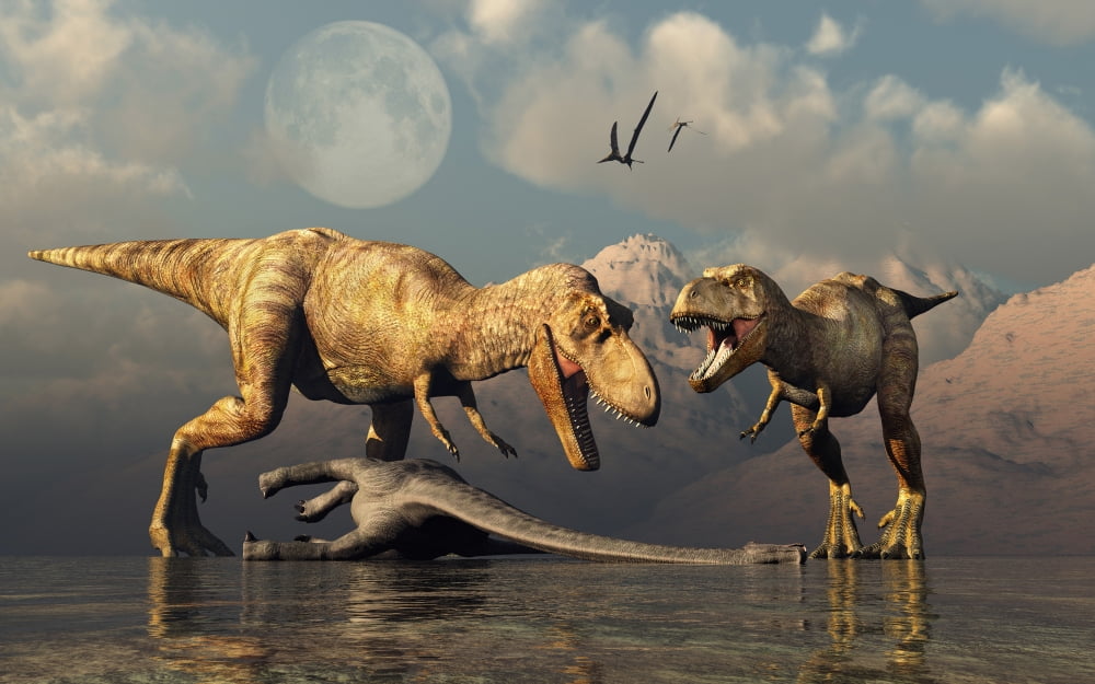 t rex eating a dinosaur
