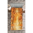 thumbnail image 3 of Ambesonne Autumn Quilted Bedspread Set 2 Pcs, Forest Lake Fall Trees, Twin Size, Orange Brown, 3 of 3