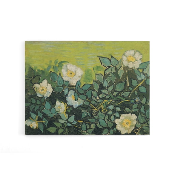 Vincent Van Gogh Wild Roses Floral Canvas Wall Art Print 12X16"