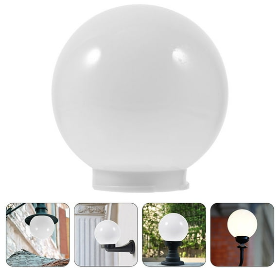 LABELEPH Street Lamp Globes 2Pcs White Round Acrylic for Outdoor Use 11.8In