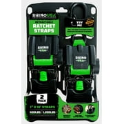 Rhino USA 1in x 10ft Retractable Ratchet Straps, 2 Pack, 403lbs Working Load Limit