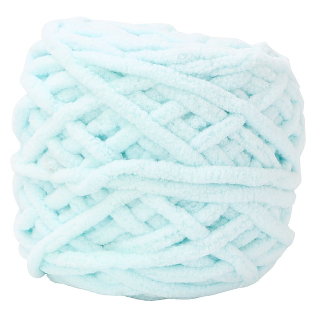 Hilo de tejer con aguja de tira de hielo gruesa, para mantas tejidas (azul agua)
