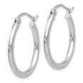 thumbnail image 2 of 14K White Gold Lightweight Hoop Earrings, 2 of 4