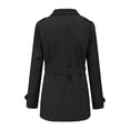 thumbnail image 4 of gbyLJF Men's Woolen Overcoat Mid-length Double Breasted Lapel Coats Fall/Winter Casual Business Solid Color Coat with Belt, 4 of 5