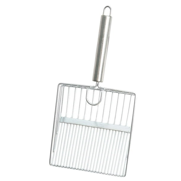 Pala para arena de gatos de acero inoxidable, tamiz para gatos, lagartos y bandeja de arena. Estilo A
