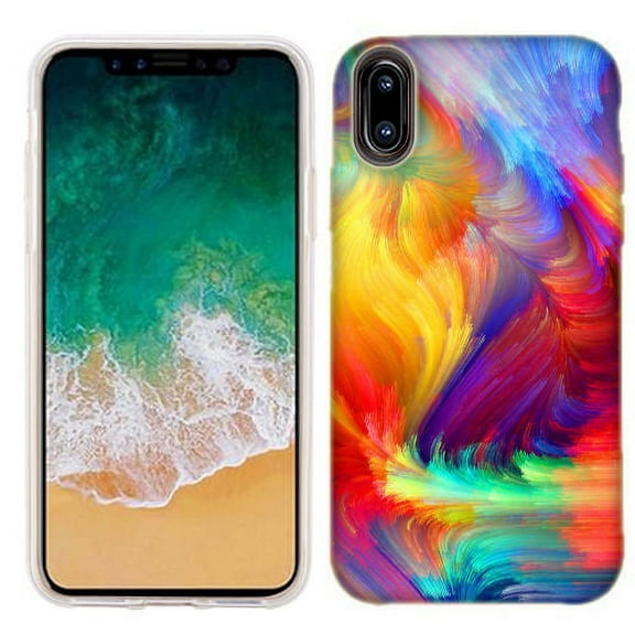 MUNDAZE Feather Paint Case Cover For Apple iPhone X