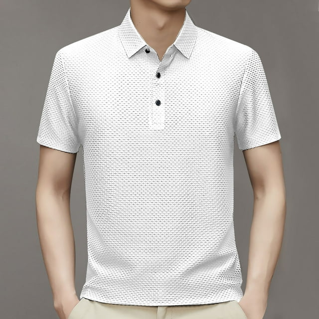 pstuiky Camisas de manga corta para hombre, Camisa informal holgada a rayas con botones y solapa para hombre camisas casuales para hombre m