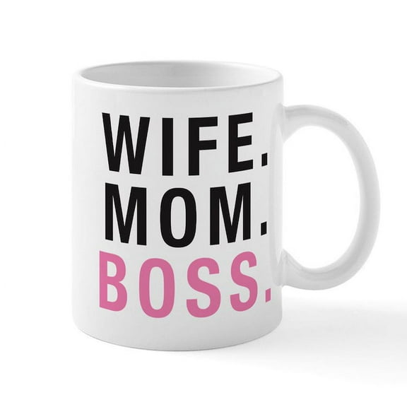 CafePress - Wife Mom Boss Mug - 11 oz Ceramic Mug - Novelty Coffee Tea Cup