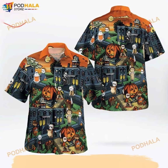 Nightmare Halloween Town 3D Funny Hawaiian Shirt