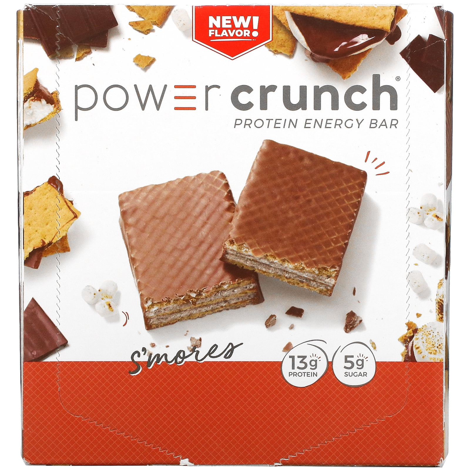 Power Crunch Protein Energy Bar, S'mores, 12 Bars, 1.4 oz (40 g) Each, BNRG