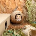 thumbnail image 5 of Casa de hámster de coco Natural de 1 pieza adecuada para la decoración del hábitat de la jaula de animales pequeños mantener el calor para la molienda de invierno JAMW Sencillez, 5 of 5