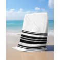 thumbnail image 4 of Black Striped Beach Towels Oversized Super Absorbent,Modern White Striped Abstract Art Aesthetics Lightweight Bath Towel Quick Dry Sets For Bathroom/Pool/Rv Camping/Beach Play/Gym Room/Picnic 35"x70", 4 of 8