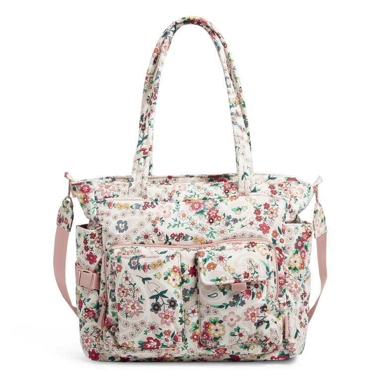 Vera Bradley Women's Recycled Cotton Utility Tote Bag Rosa Floral 