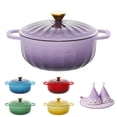 thumbnail image 3 of Ktaxon 5QT Enameled Cast Iron Dutch Oven with Upgraded Textured Handles, Petal-Shaped Design, Induction Compatible, Oven Safe to 500°F, Dusk Purple, 3 of 13