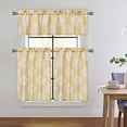 thumbnail image 6 of Tier Curtains 30 Inch Length, Floral Medallion Damask Print Linen Blended Short Tier Curtains for Kitchen Cafe Small Half Window Curtains for Bathroom, Dark Navy, 6 of 9