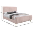 thumbnail image 5 of Meridian Furniture Zara Contemporary Queen Bed with Gold Legs and Slats, Pink Velvet, 5 of 6