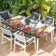 thumbnail image 2 of Spring Easter Bunny Table Cloths for 4 Foot Rectangle Tables, Red Floral Botanical Easter Eggs Patio Waterproof Elastic Fitted Tablecloths, Washable Rectangular Table Cover for Camping, 2 of 8