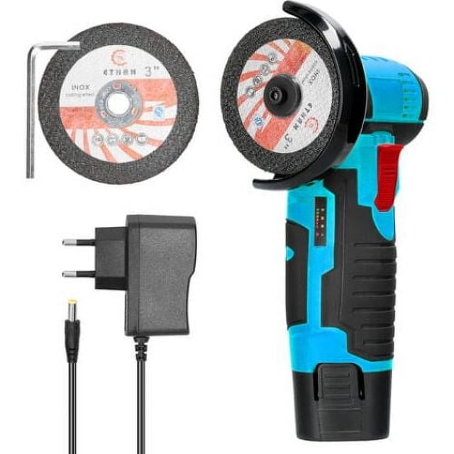Mini amoladora eléctrica multifuncional de 19500 RPM para cortar, pulir baldosas de cerámica, madera, piedra y acero (azul, host)