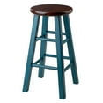 thumbnail image 1 of Ivy 24" Counter Stool Rustic Teal w/ Walnut Seat, 1 of 6