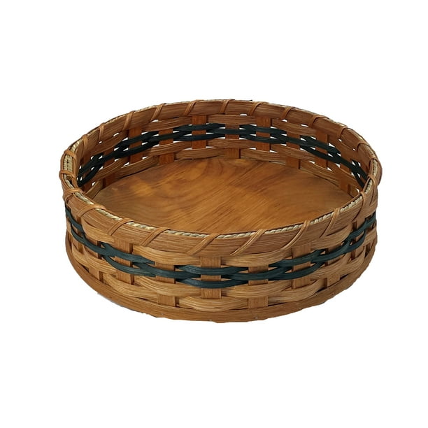 Amish Baskets & Beyond 12" Oak Lazy Susan Storage Basket