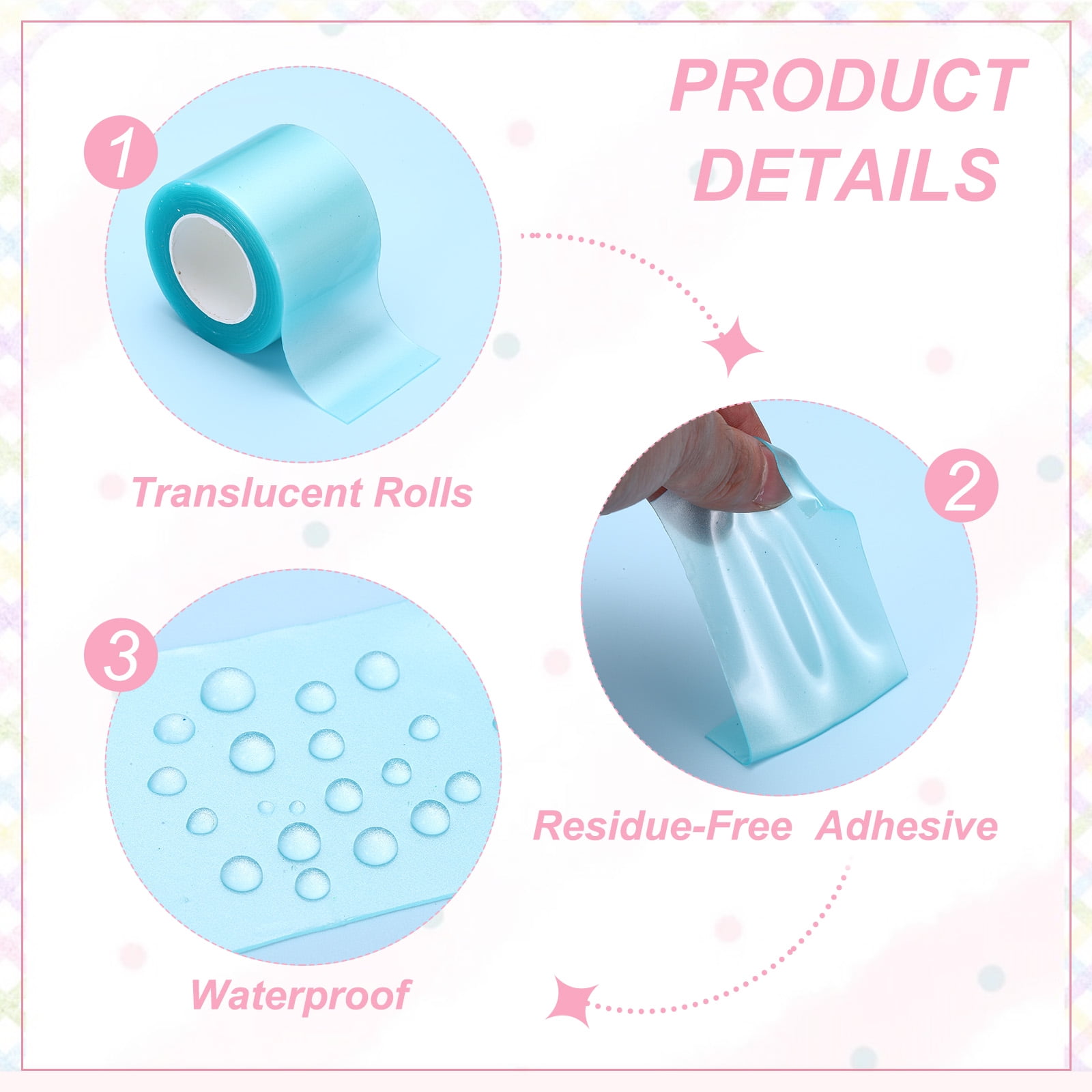 Uxcell Nano Tape 2 x 118 Inch, 5 Pcs Double Sided Nano Bubble Tape, Adhesive DIY Arts Crafts Ball Maker, Blue