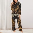 thumbnail image 2 of Kdxio Skull Butterfly Sunflower Women's Pajama Sets Long Sleeve Button Down Sleepwear Nightwear Soft Pjs Lounge Sets-XX-Large, 2 of 7