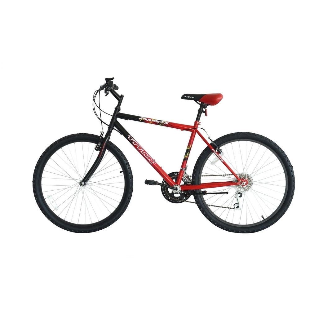 Titan Pioneer 18-Speed Men's Mountain Bike, Red