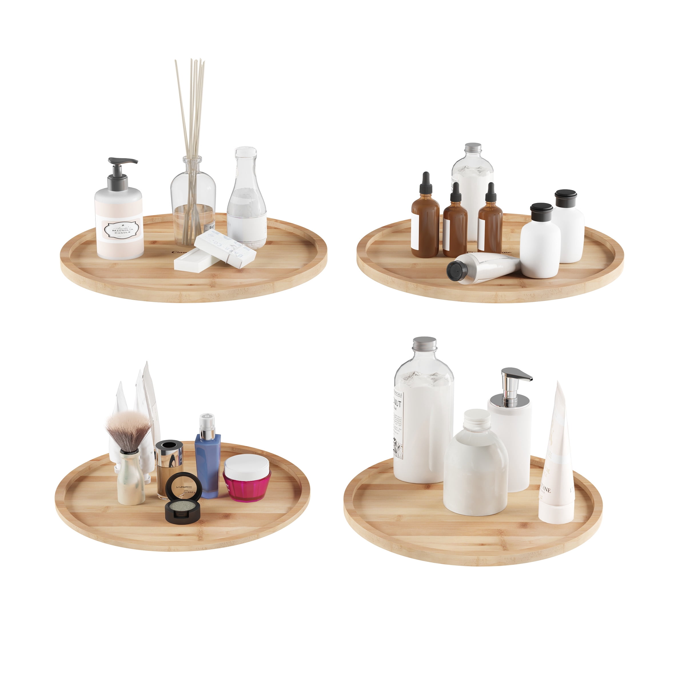 Lavish Home 14-Inch Single-Tier Bamboo Lazy Susan (Natural Wood)